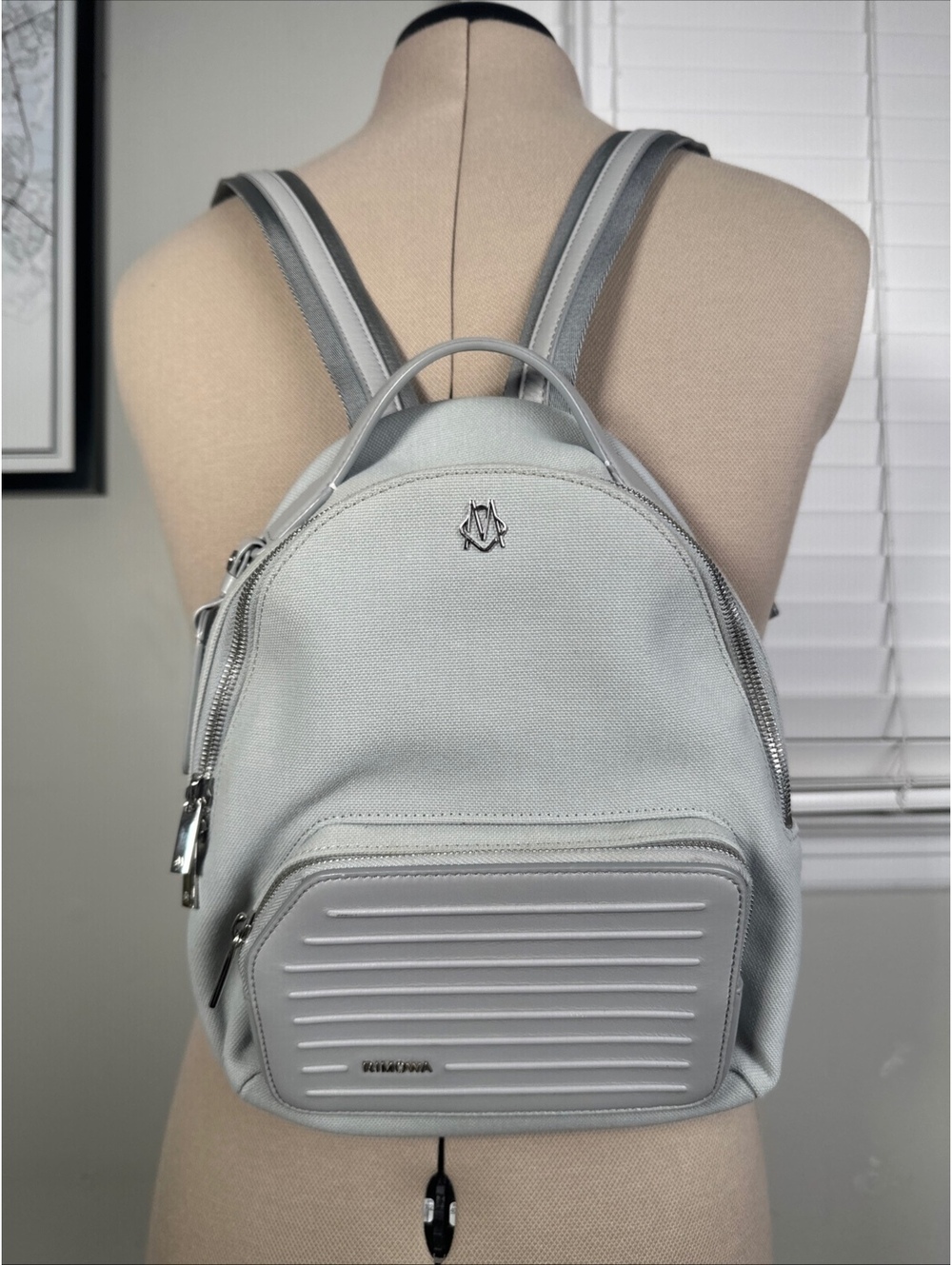 RIMOWA Never Still Canvas Mini Backpack Light Grey Silver